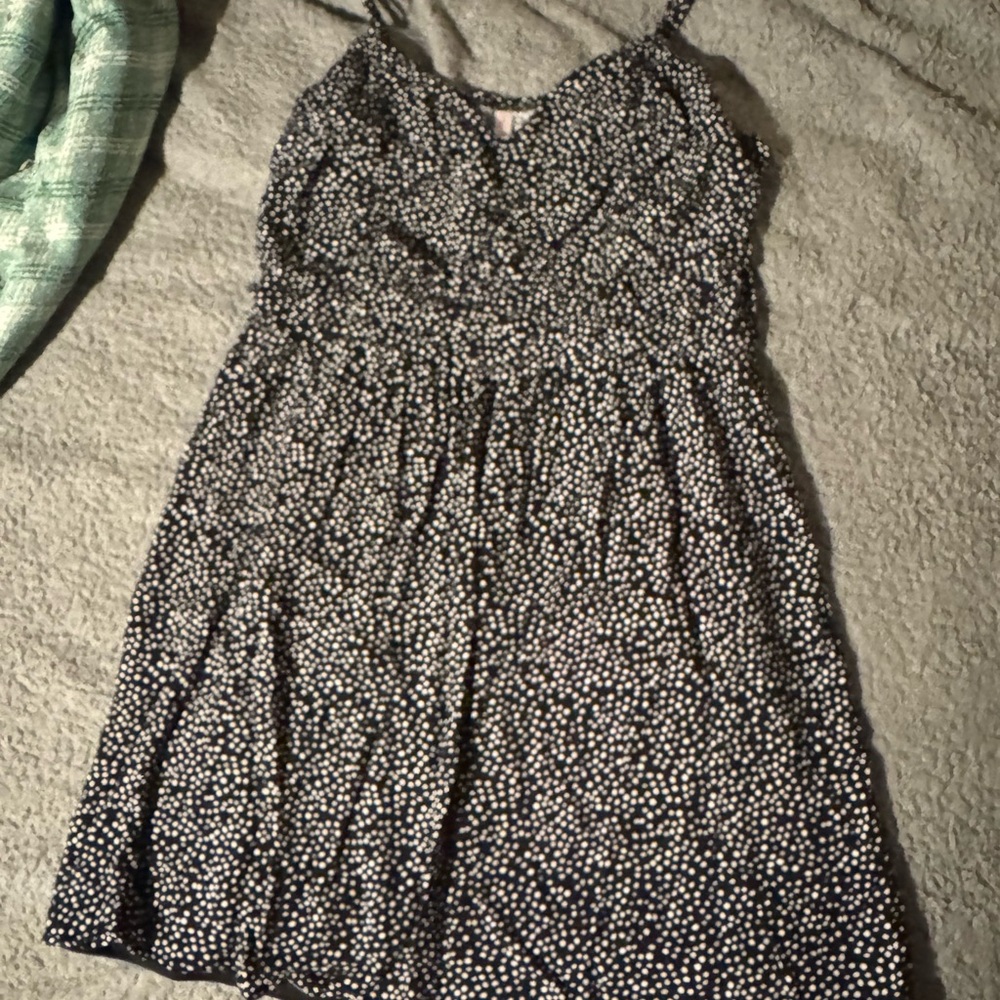 Xhilaration Black and White Polka Dot Top